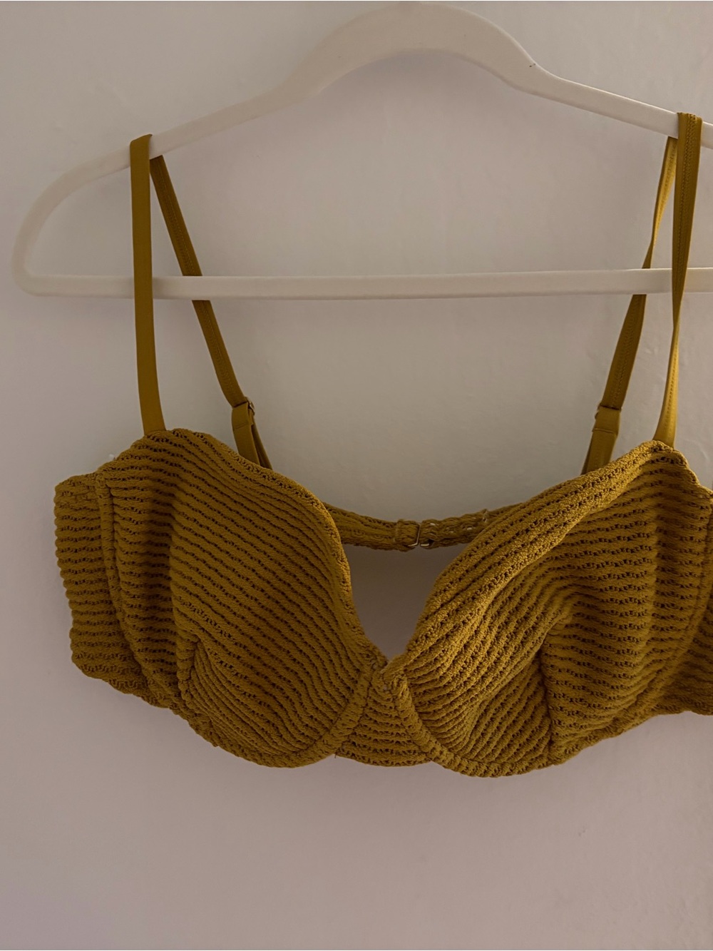J. Crew Mustard Ribbed Underwire Bralette